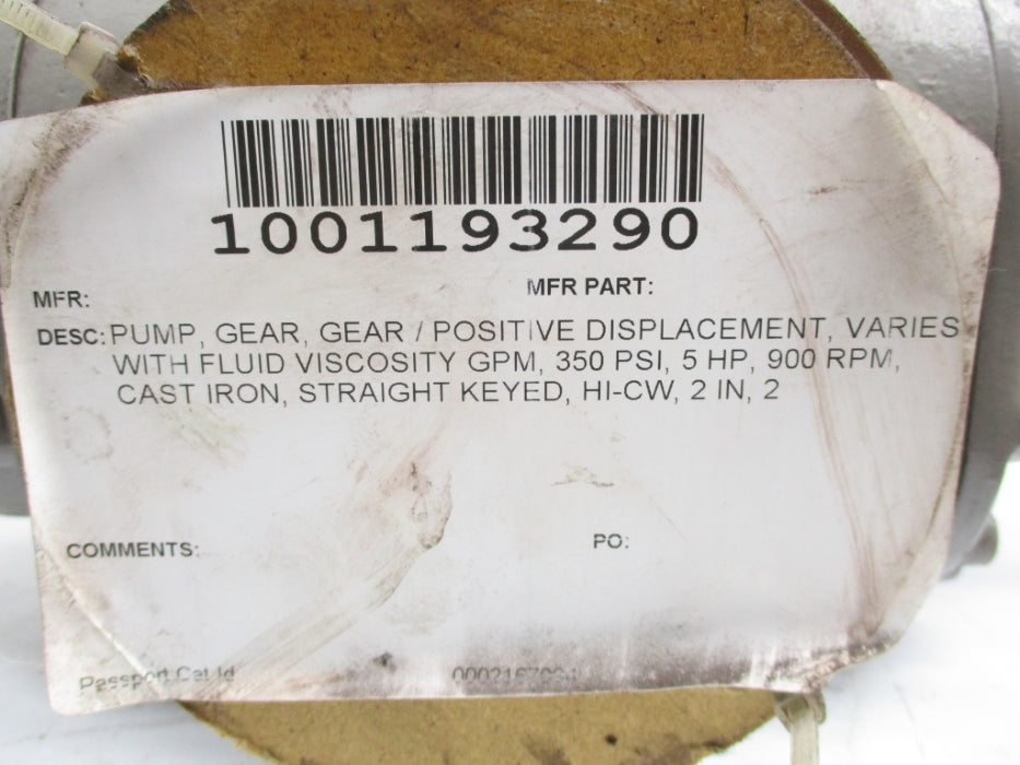 GEAR PUMP 2" 350 PSI HI-CW UNMP