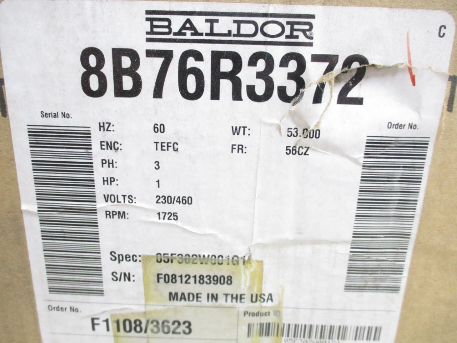 BALDOR 8B76R3372 NSMP