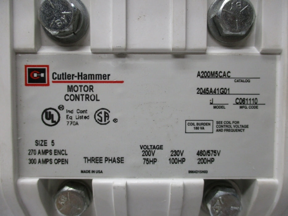 CUTLER HAMMER A200M5CAC NSMP