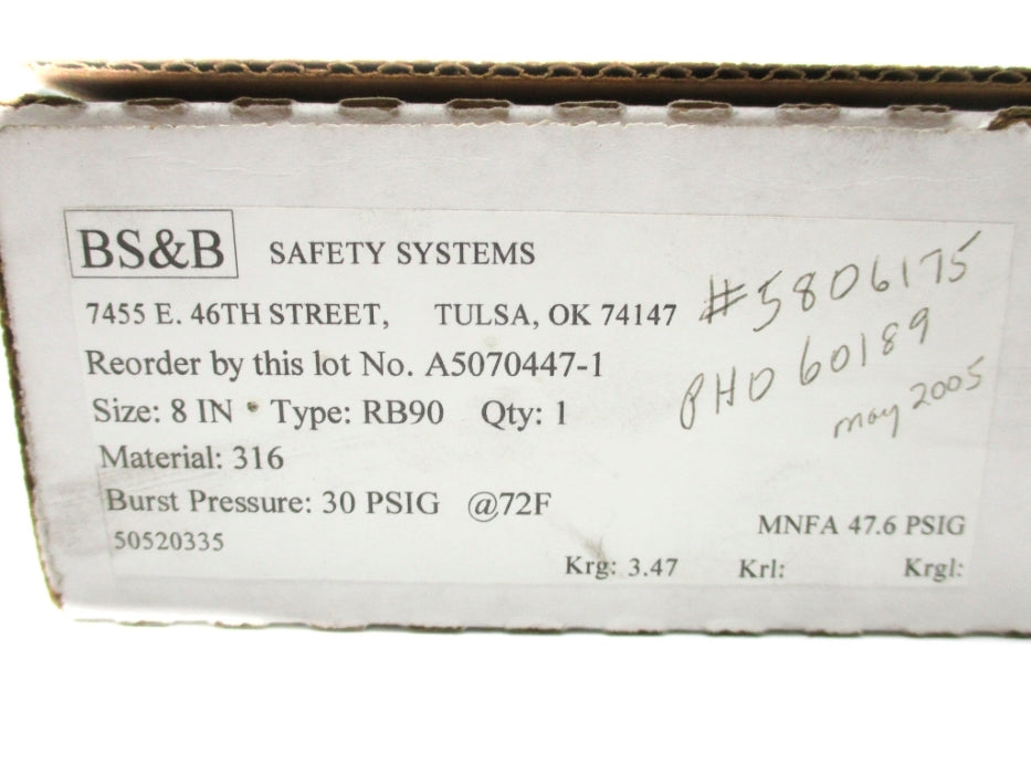BS&B RB90-8 30PSIG NSMP