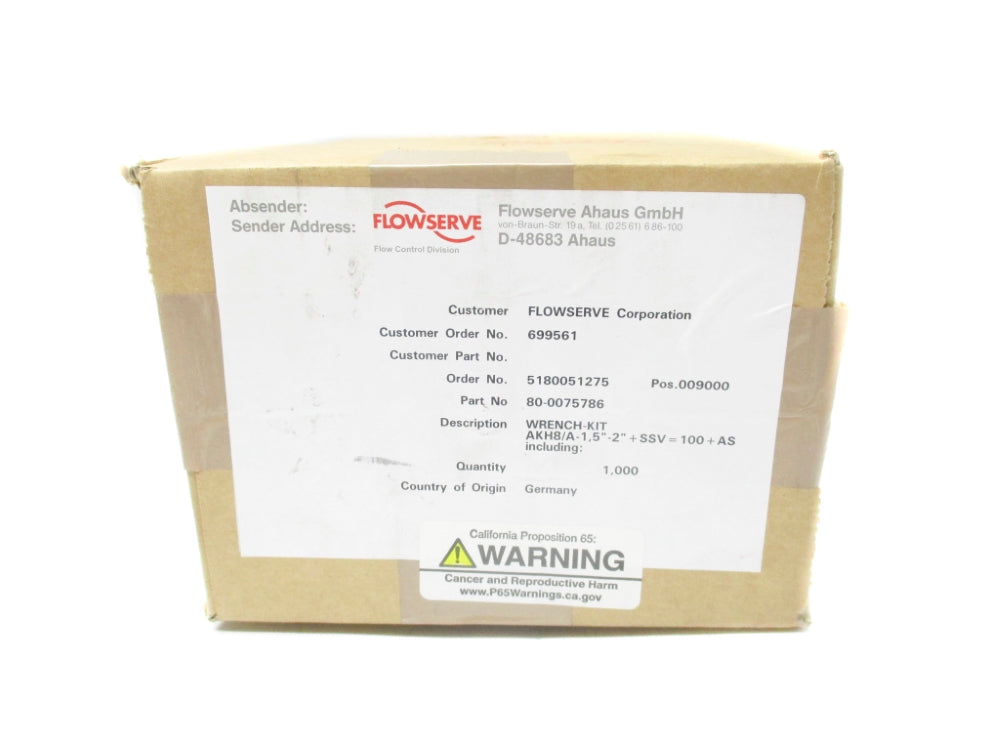 FLOWSERVE 80-0075786 NSFS