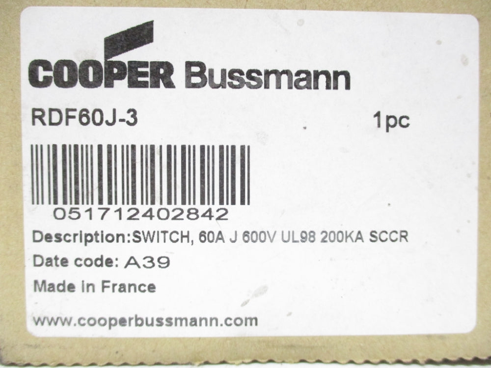 COOPER RDF60J-3 NSMP