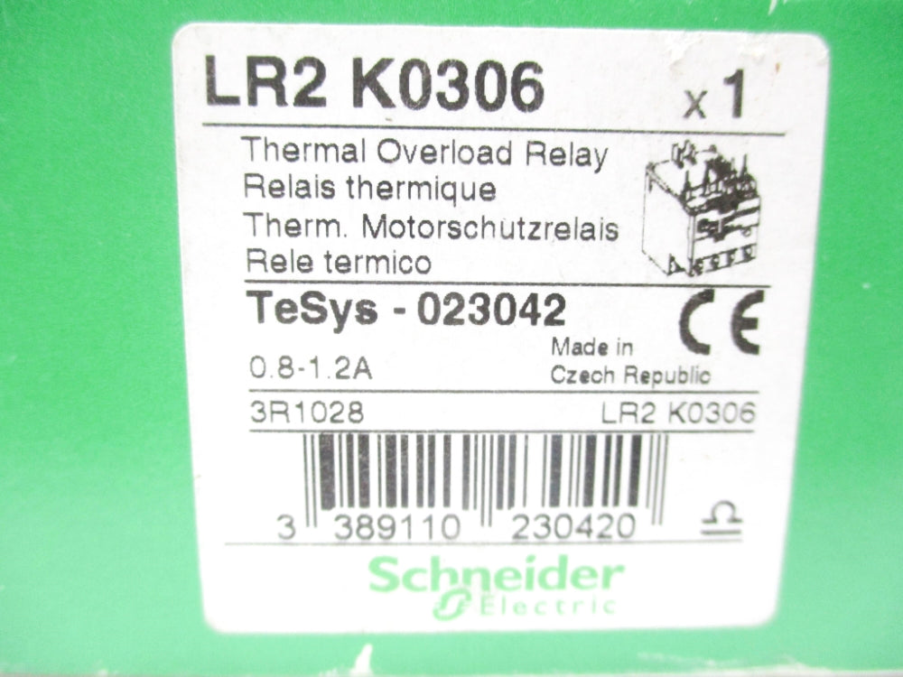 SCHNEIDER ELECTRIC LR2K0306 0.8-1.2A (AS PICTURED) NSMP