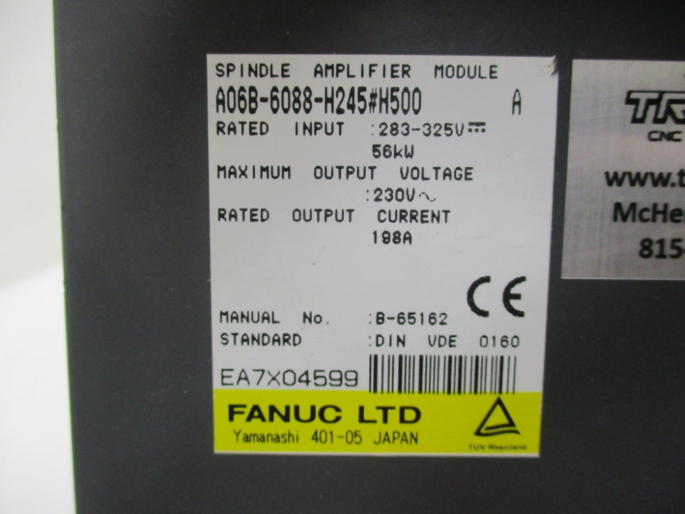 FANUC A06B-6088-H245#H500 283-325V 198A UNMP