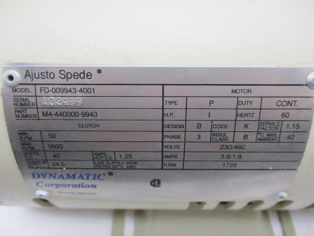 DYNAMATIC M4-440000-9943 FD-009943-4001 NSNP