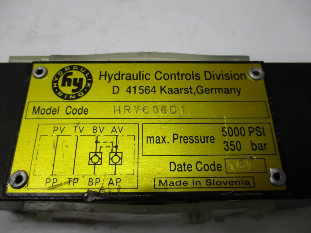 HYDRAULIC CONTROLS DIVISION HRYC06D1 5000PSI NSNP