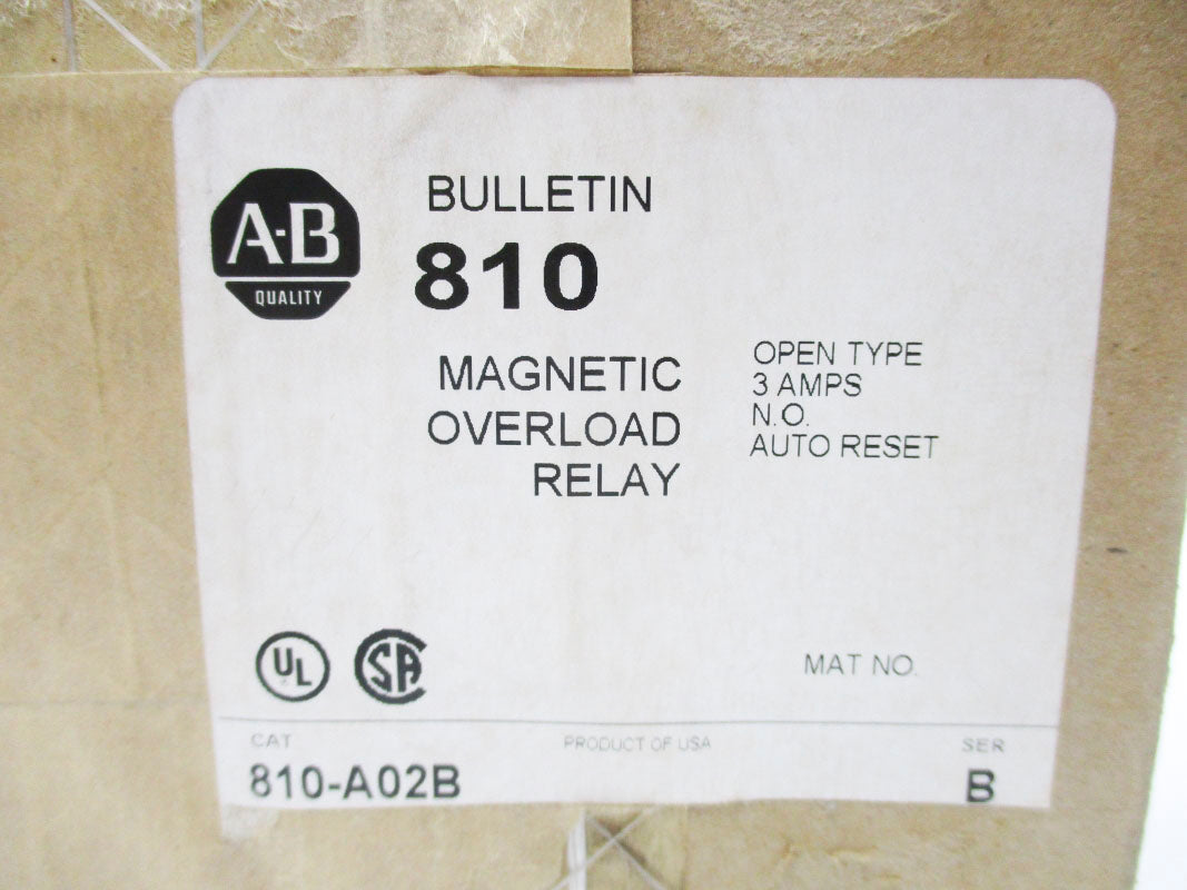 ALLEN BRADLEY 810-A02B SER. B 600V 3A (BR/WH) NSMP
