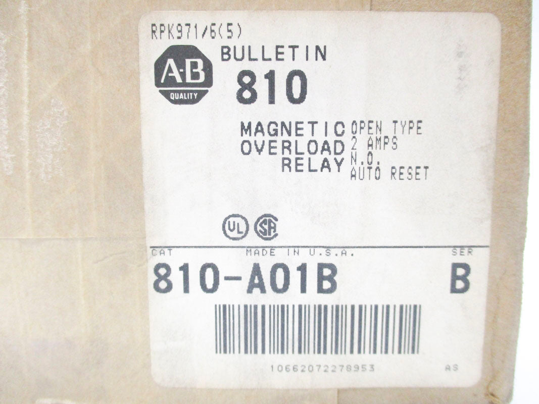 ALLEN BRADLEY 810-A01B SER. B 600V 2.0A (BR/WH) NSMP