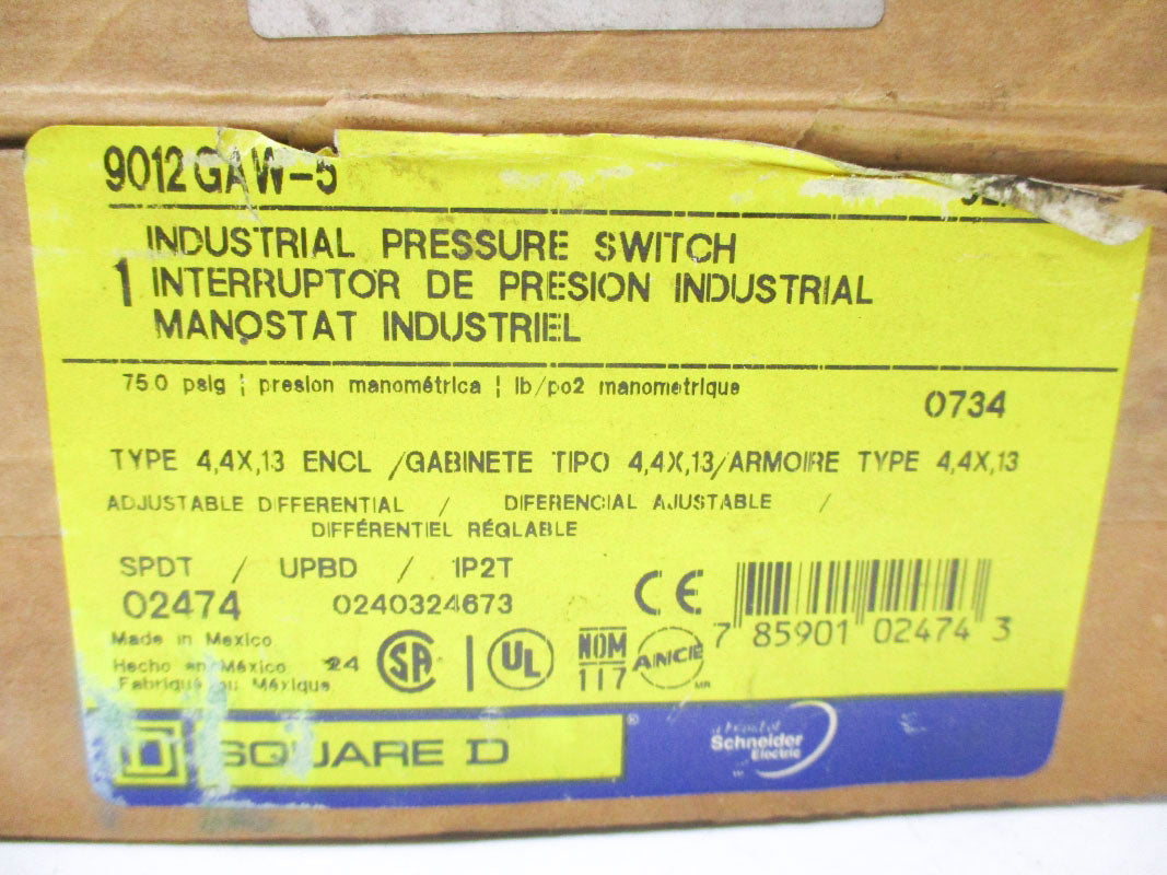 SQUARE D 9012GAW-5 SER. C 3-150PSI NSMP