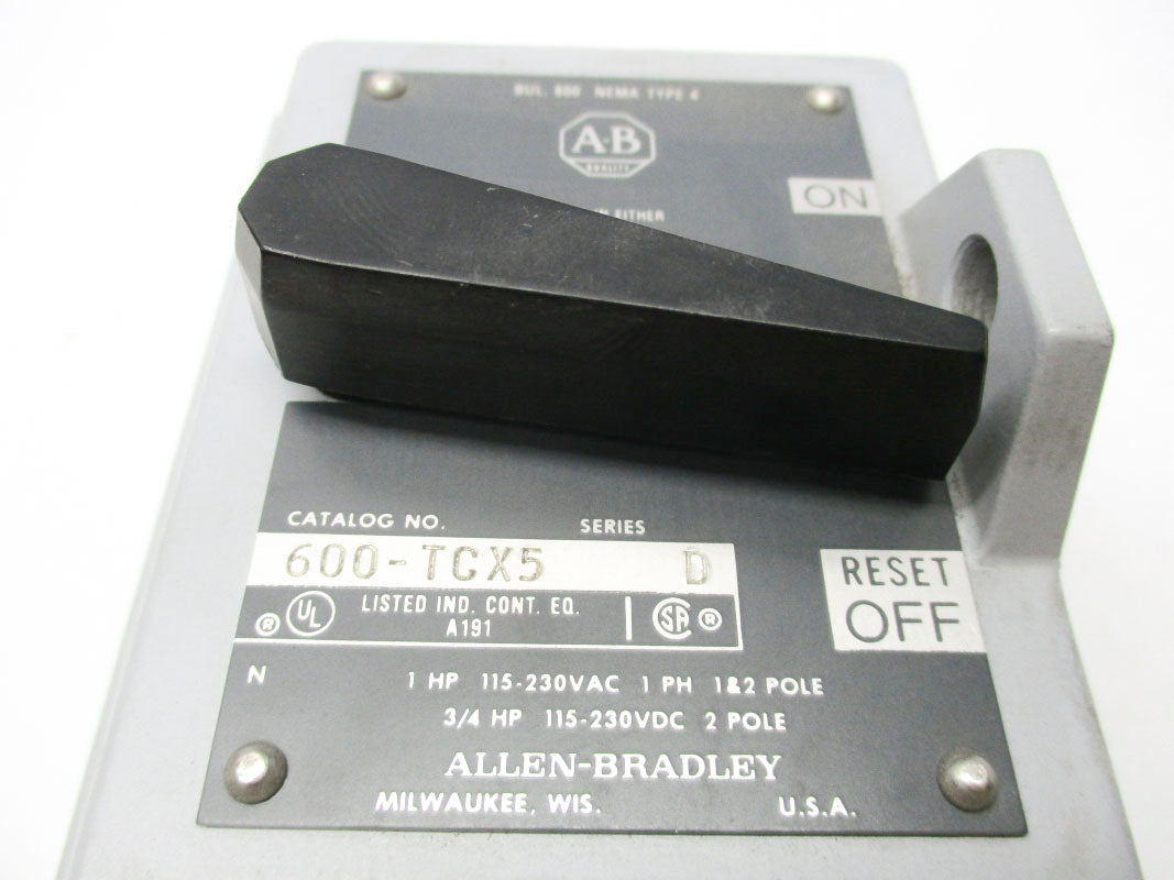 ALLEN BRADLEY 600-TCX5 SER. D 115-230VAC UNMP