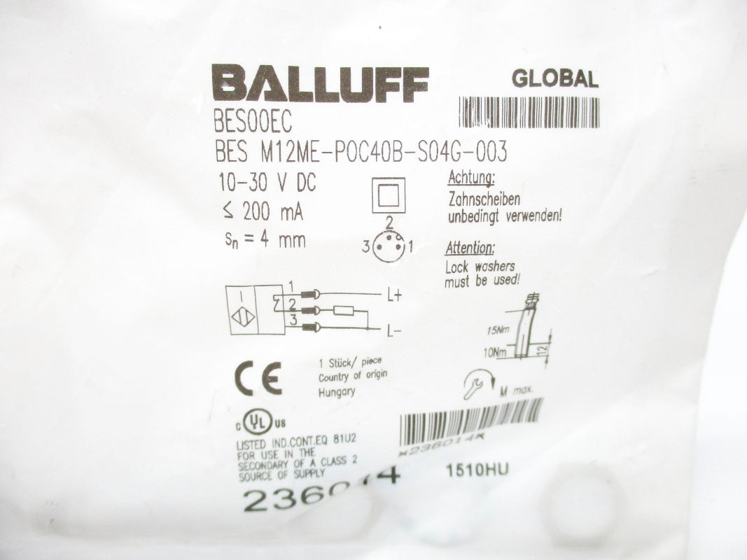 BALLUFF BESM12ME-POC40B-S04G-003 BES00EC 10-30VDC NSMP