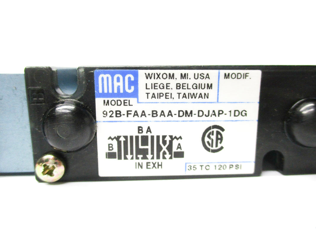 MAC 92B-FAA-BAA-DM-DJAP-1DG 35-120PSI 110/120V UNMP