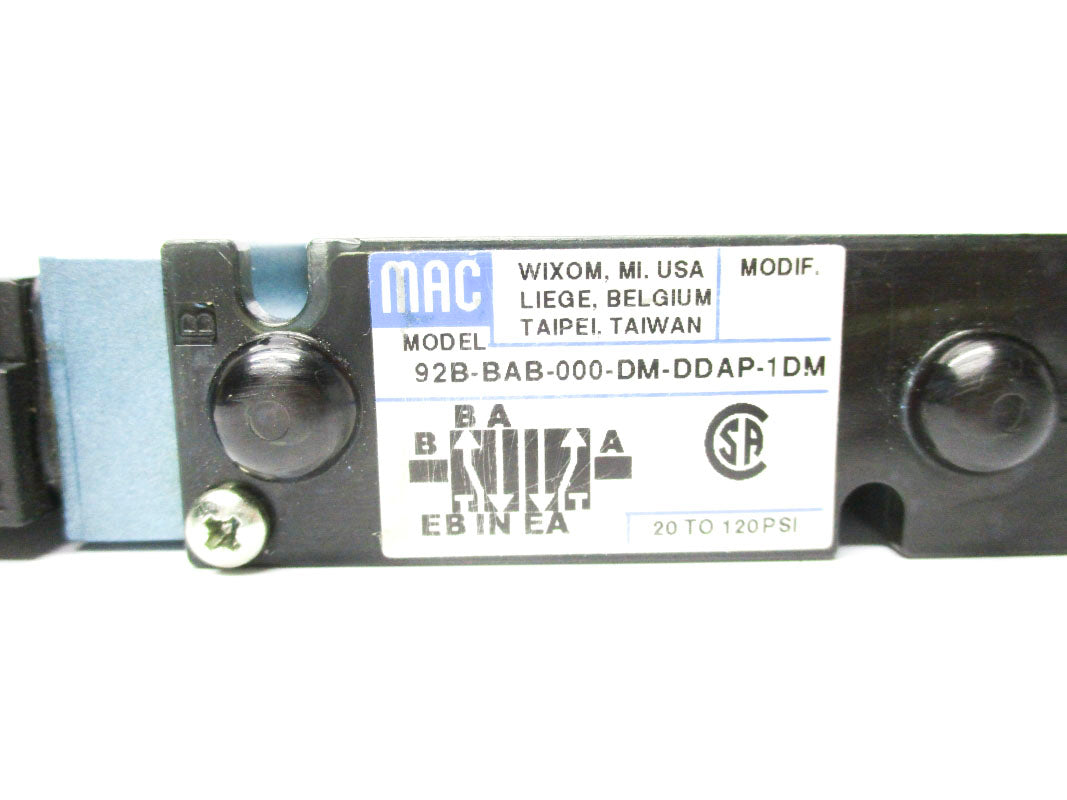 MAC 92B-BAB-000-DM-DDAP-1DM 24VDC 20-120PSI UNMP