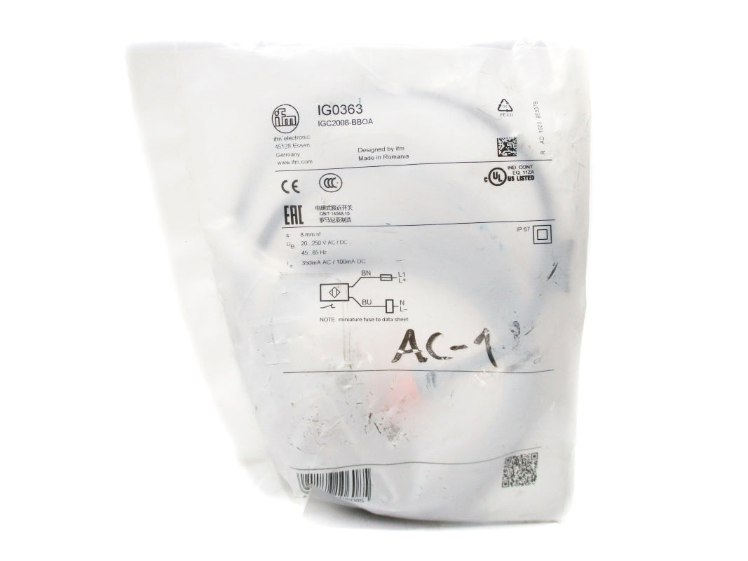 IFM EFECTOR IG0363 IGC2008-BBOA 20-250V NSMP