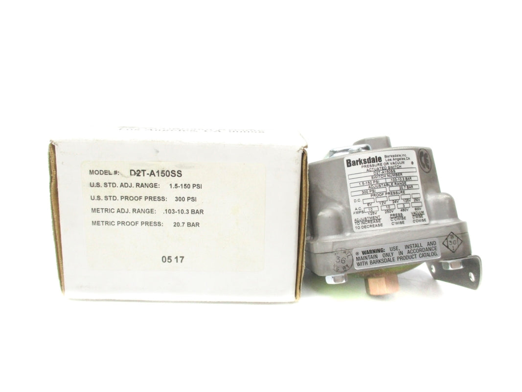 BARKSDALE D2T-A150SS 480VAC 3A 1.5-150PSI NSMP