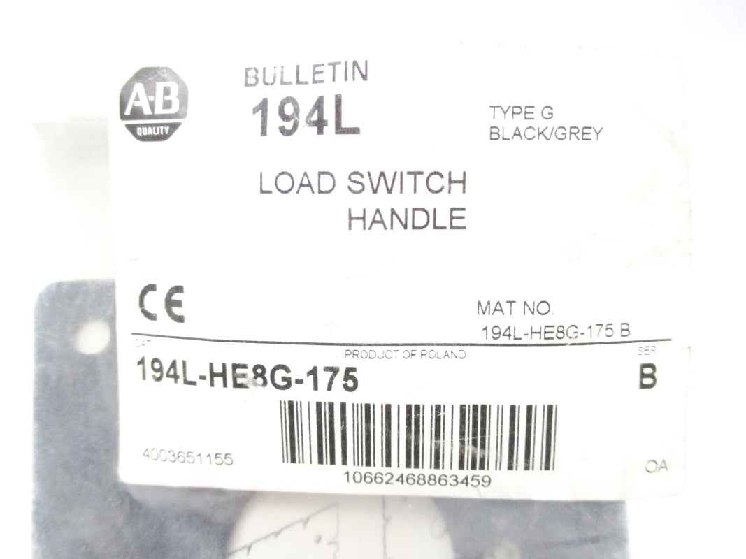 ALLEN BRADLEY 194L-HE8G-175 SER. B NSMP