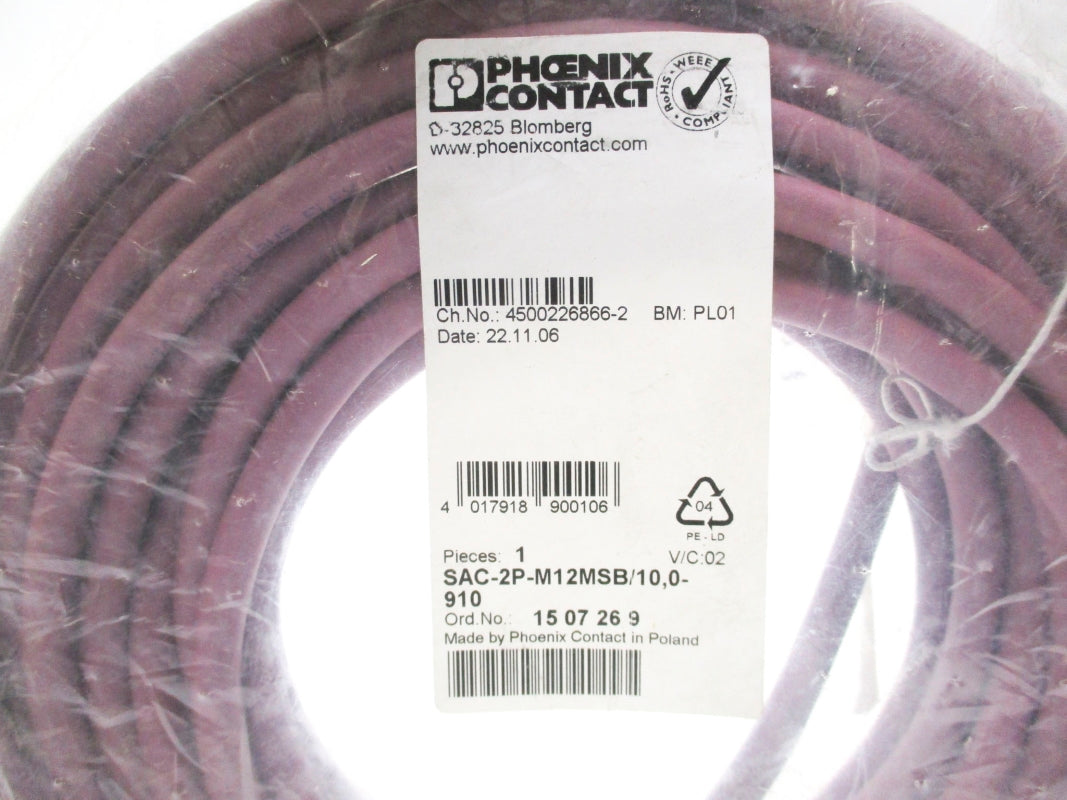 PHOENIX CONTACT SAC-2P-M12MSB/10,0-910 1507269 NSMP
