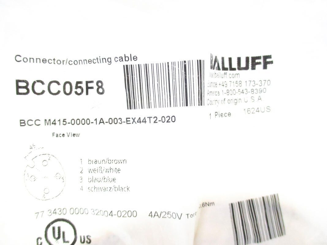 BALLUFF BCCM415-0000-1A-003-EX44T2-020 BCC05F8 4A 250V NSMP