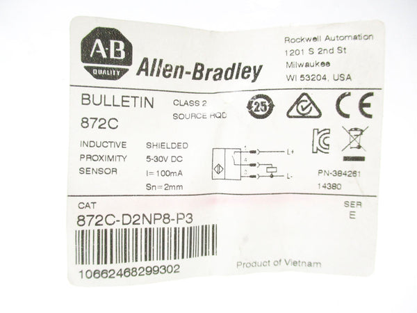 ALLEN BRADLEY 872C-D2NP8-P3 SER. E 5-30VDC NSMP