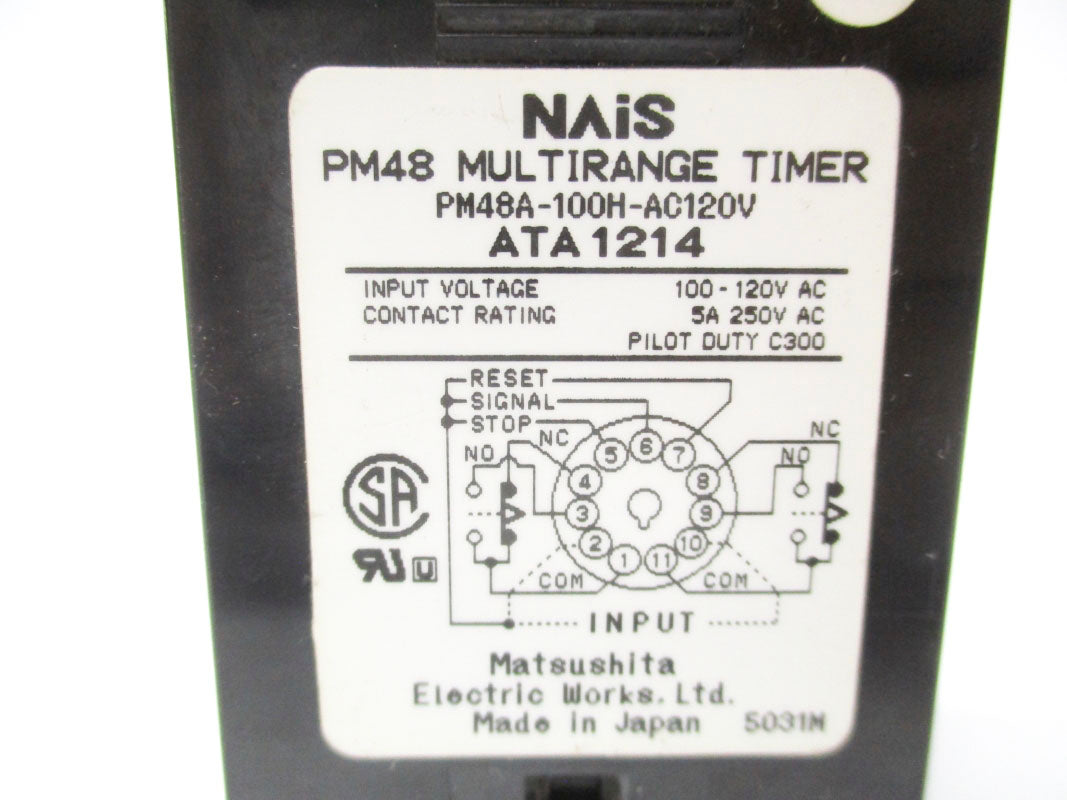 NAIS PM48A-100H-AC120V ATA1214 100-120VAC 0-1.0S NSNP