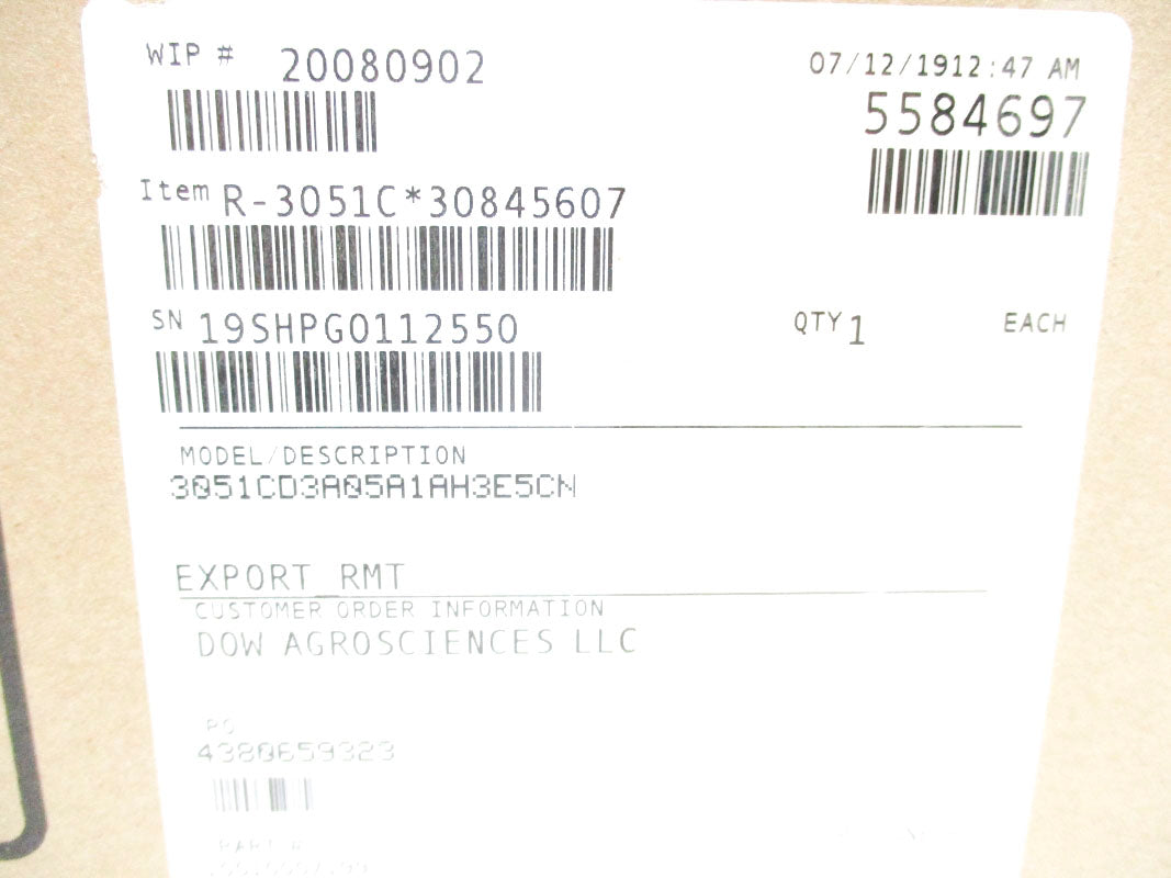 ROSEMOUNT 3051CD3A05A1AH3E5CN 0-1000PSI NSMP