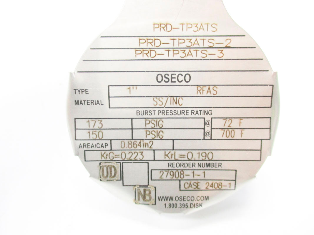 OSECO PRD-TP3ATS 173PSI 700'F NSMP