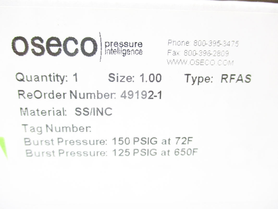 OSECO 49192-1-1 150.0PSI 650'F NSMP