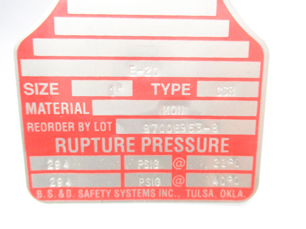 BS&B 97006953-8 294PSI 40'C NSMP