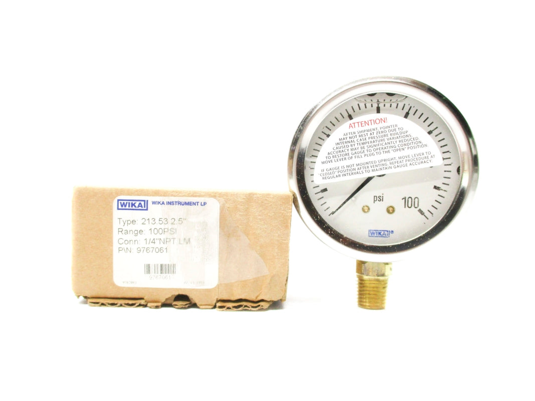 WIKA 9767061 0-100PSI 1/4" NSMP