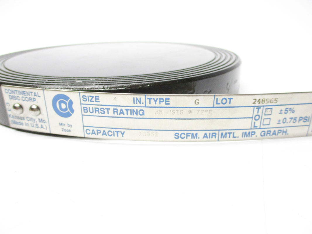 CONTINENTAL DISC 248965 35PSI 72'F NSMP