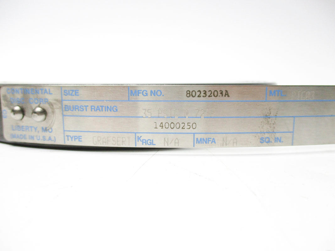CONTINENTAL DISC 8023203A 35PSI 72'F NSMP