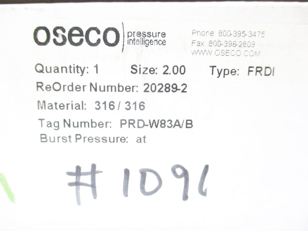 OSECO 20289-2 FRDI-2 285PSI NSMP