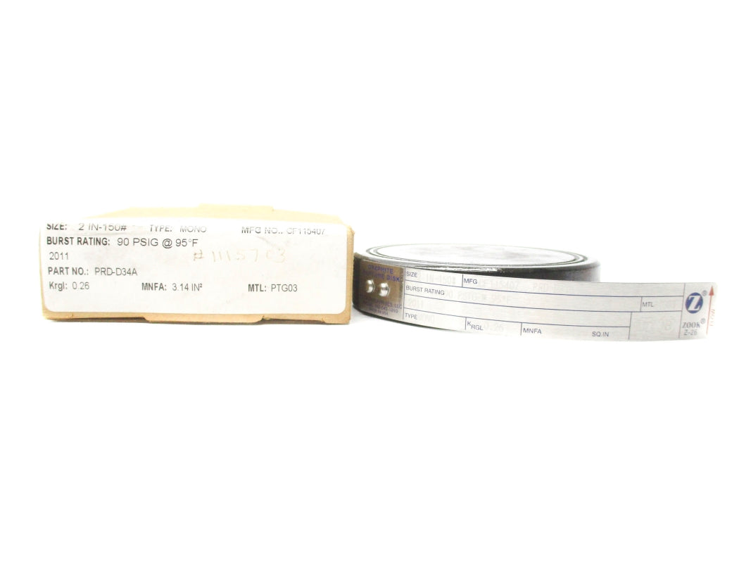 ZOOK ENTERPRISES CF115407 PRD-D34A 90PSI 2" NSMP