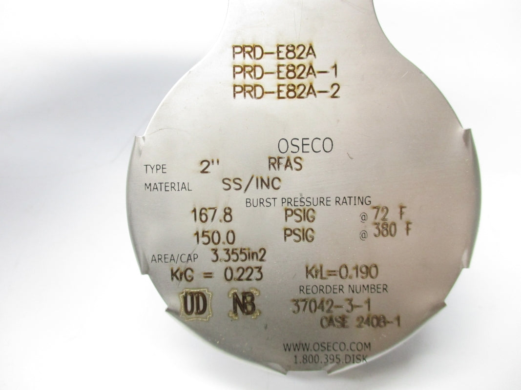 OSECO 37042-3 RFAS 2" 167.8PSI 380'F NSMP