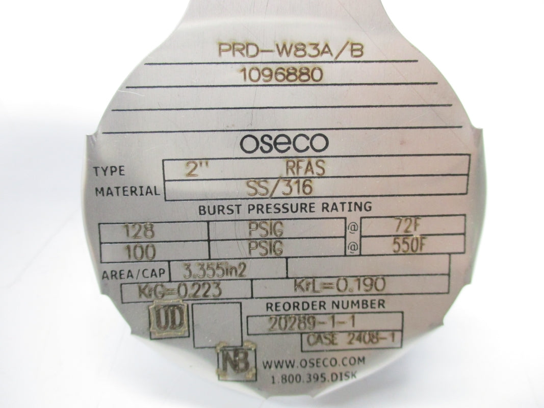OSECO 20289-1 RFAS 2" 128PSI 550'F NSMP