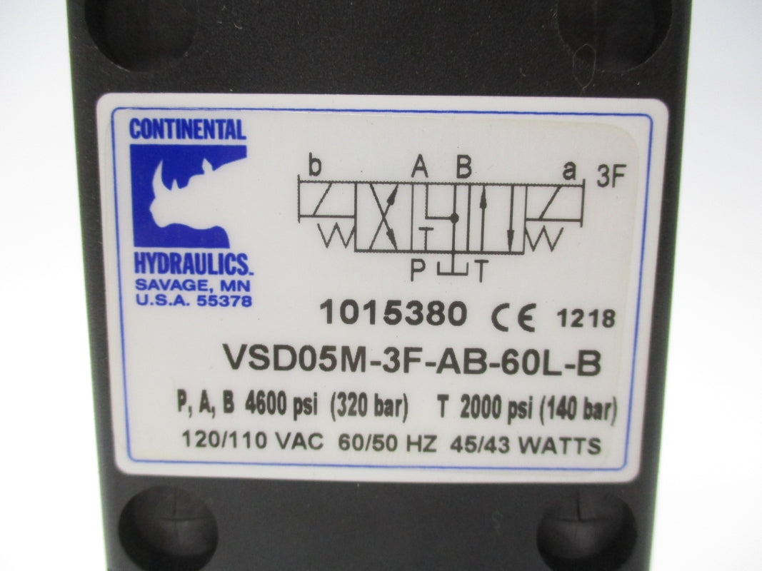 CONTINENTAL HYDRAULICS VSD05M-3F-AB-60L-B 120/110VAC 4600PSI NSNP