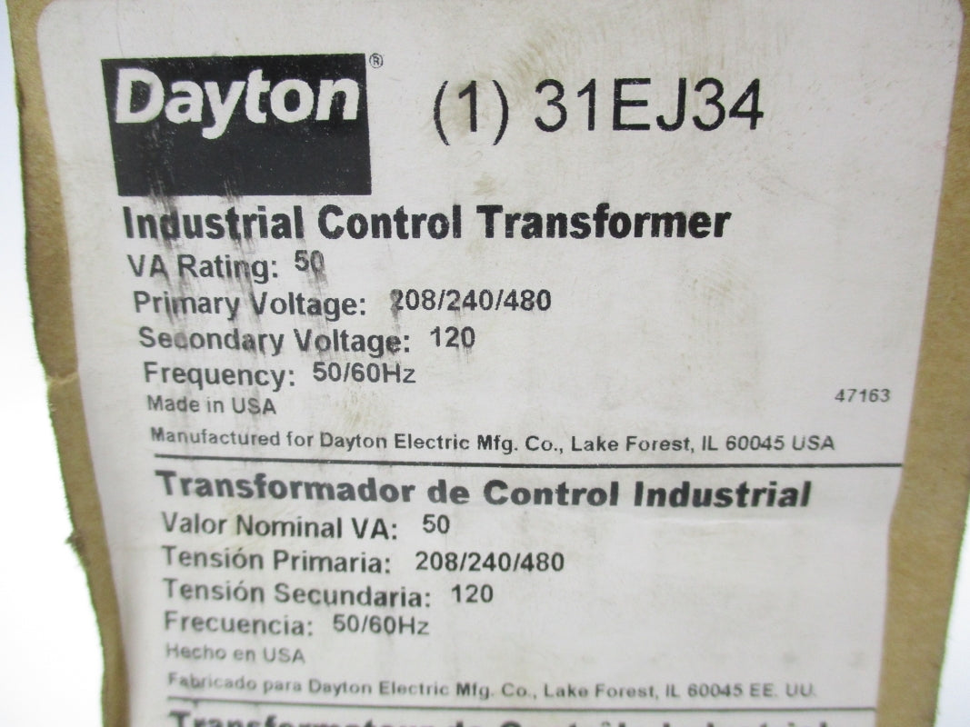 DAYTON 31EJ34 480V 50VA NSMP