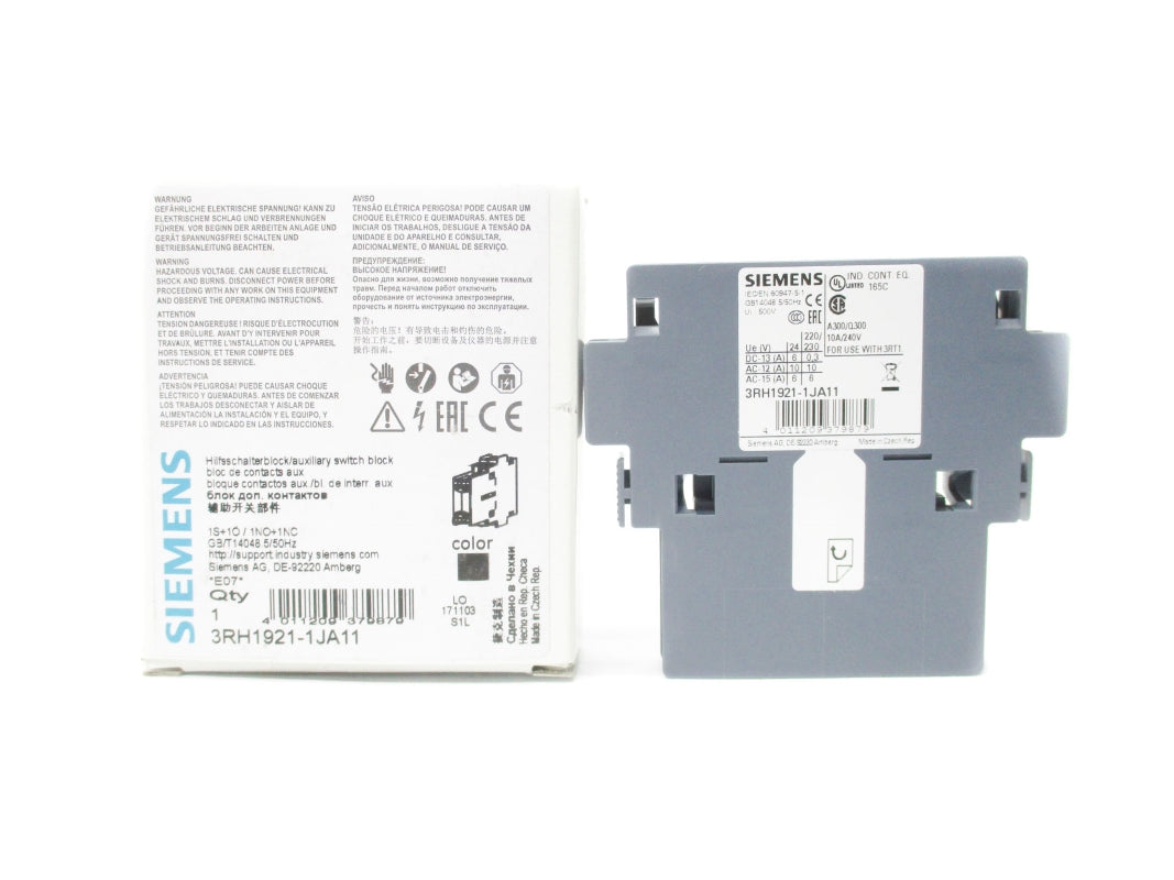 SIEMENS 3RH1921-1JA11 10A 240V NSMP