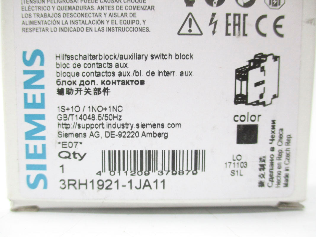 SIEMENS 3RH1921-1JA11 10A 240V NSMP