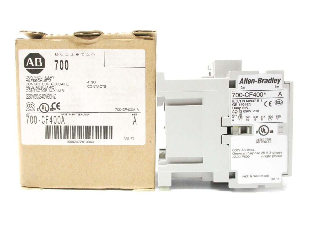 ALLEN BRADLEY 700-CF400A SER. A 220/240V (BR/WH) NSMP