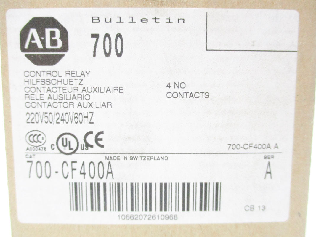 ALLEN BRADLEY 700-CF400A SER. A 220/240V (BR/WH) NSMP