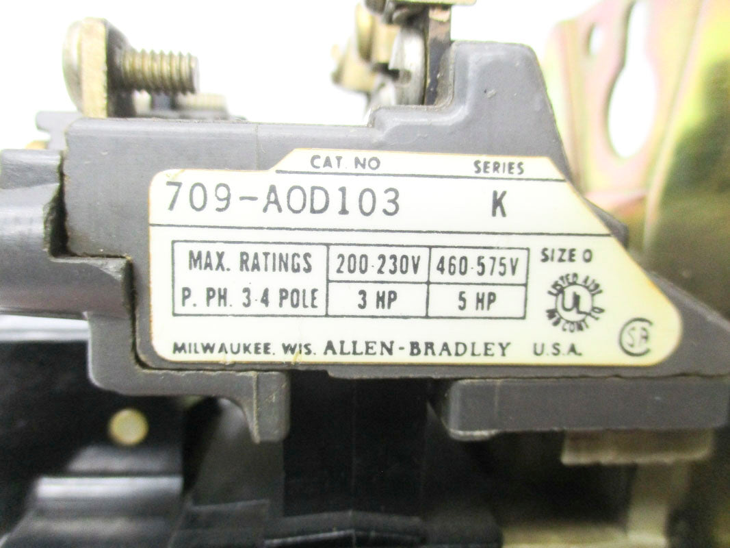 ALLEN BRADLEY 709-AOD103 SER. K 110/120V UNMP