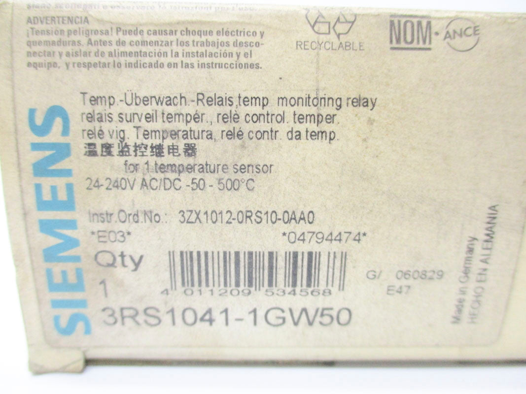 SIEMENS 3RS1041-1GW50 24-240VAC/DC NSMP
