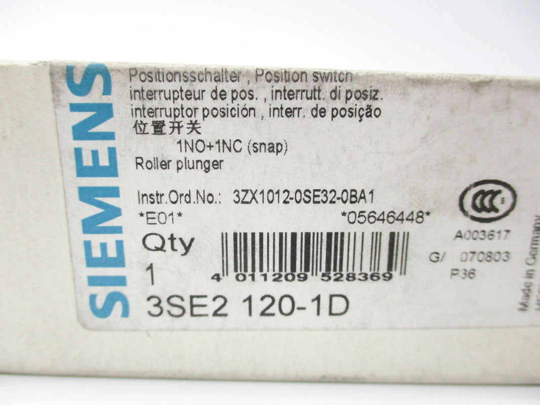 SIEMENS 3SE2120-1D 500V 6A NSMP