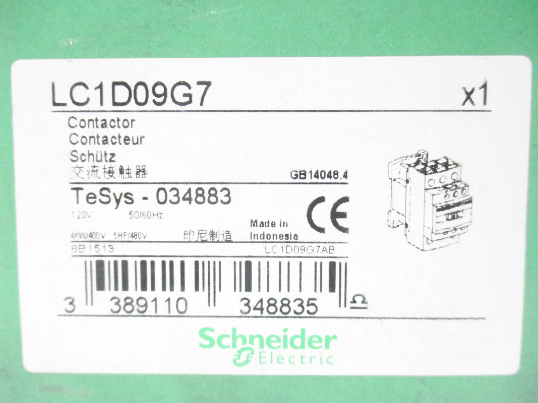 SCHNEIDER ELECTRIC LC1D09G7 120V NSMP