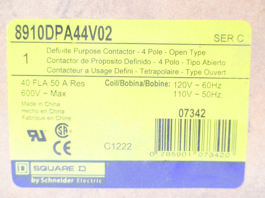 SQUARE D 8910DPA44V02 SER. C 110/120V 40A NSMP