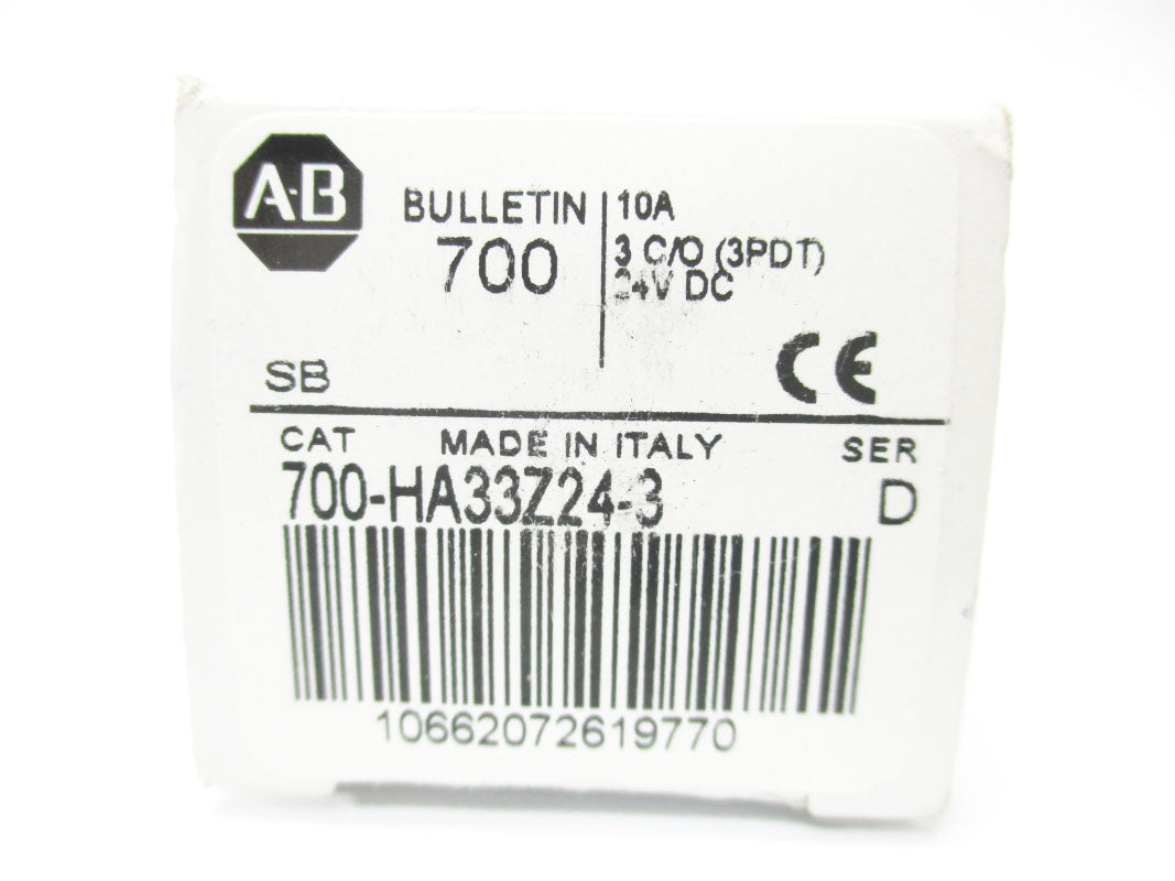 ALLEN BRADLEY 700-HA33Z24-3 SER. D 24VDC 10A  (WH) NSMP