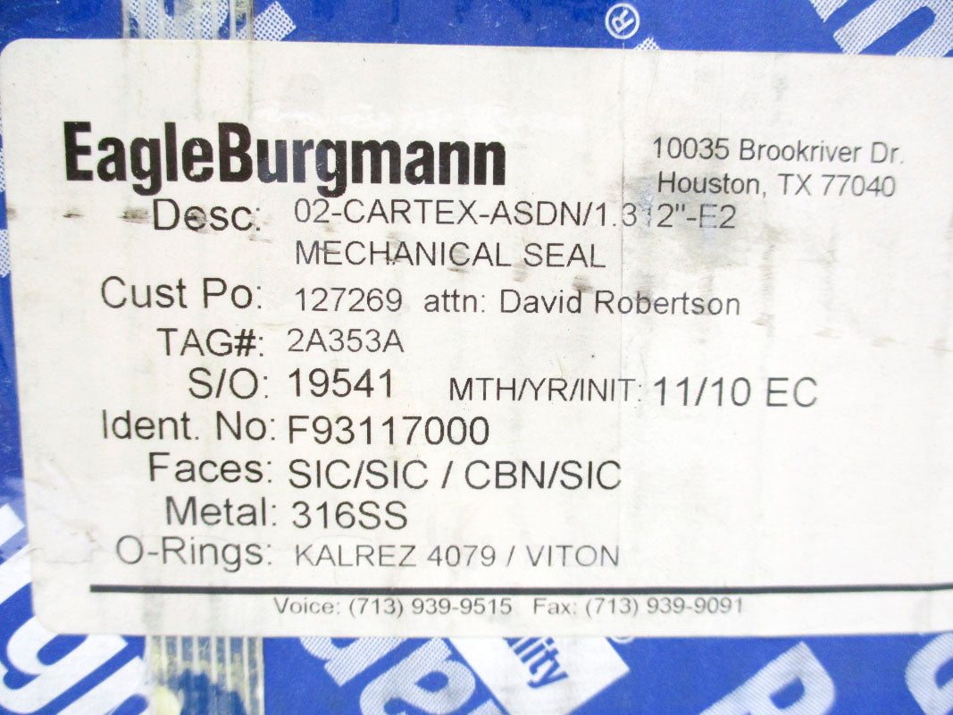 EAGLE BURGMANN F93117000 02-CARTEX-ASDN/1.312"-E2 NSMP