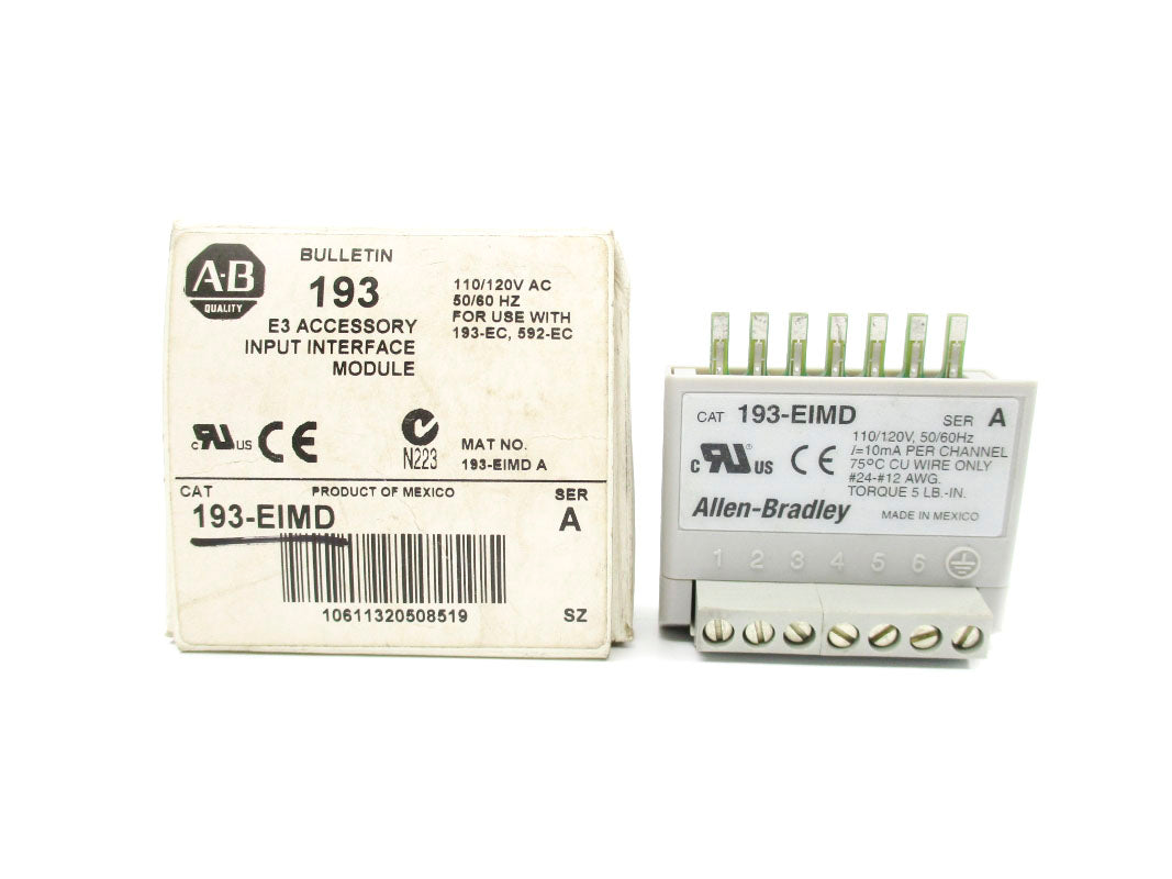 ALLEN BRADLEY 193-EIMD SER. A 110/120VAC (WH) NSMP