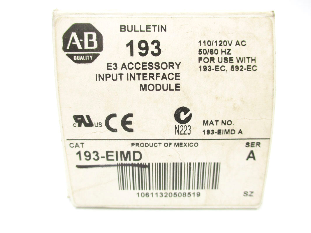 ALLEN BRADLEY 193-EIMD SER. A 110/120VAC (WH) NSMP
